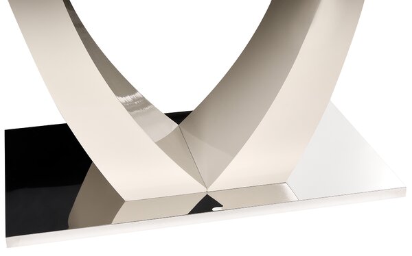 Jedálenský stôl svetlobéžový MDF vrchná doska 160/200 x 90 cm rozkladací obdĺžnikový tvar moderný štýl kuchyňa jedáleň