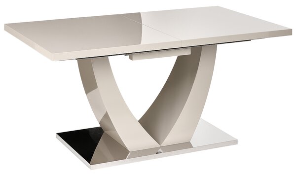 Jedálenský stôl svetlobéžový MDF vrchná doska 160/200 x 90 cm rozkladací obdĺžnikový tvar moderný štýl kuchyňa jedáleň