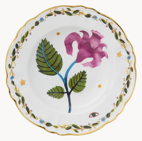 Ručne vyrobený porcelánový hlboký tanier Fabula