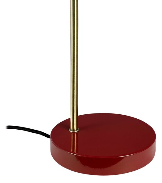 Dyberg Larsen Stolová lampa Ocean, tmavočervená/mosadz, 43 cm, Červená, Obývacia izba / jedáleň, kov, Dizajn, Stojacie svietidlo
