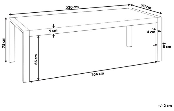 Jedálenský stôl biely so striebornými nohami nehrdzavejúca oceľ 220 x 90 x 76 cm pre 8 osôb moderný dizajn