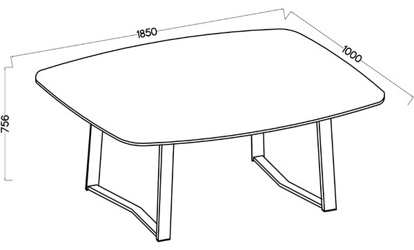 MEBLINE Stół 185x100 cm TURIA BALANCE dub ambiente noce