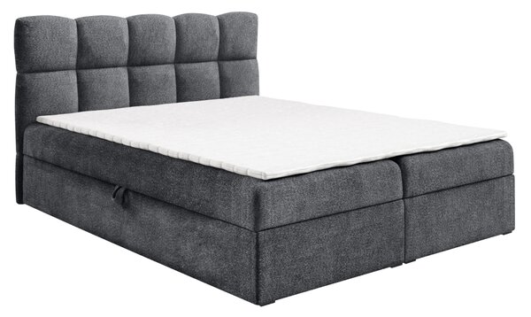 KONDELA Boxspringová posteľ, 200x200, tmavosivá, NEGRY