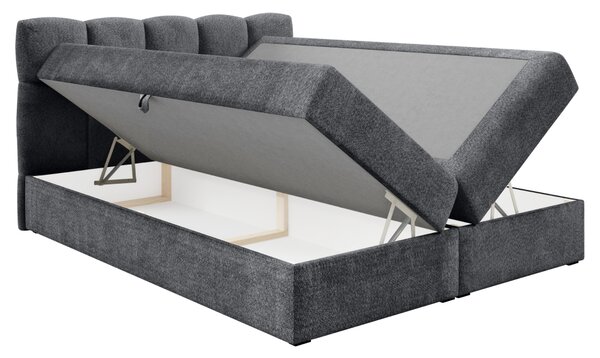 KONDELA Boxspringová posteľ, 200x200, tmavosivá, NEGRY