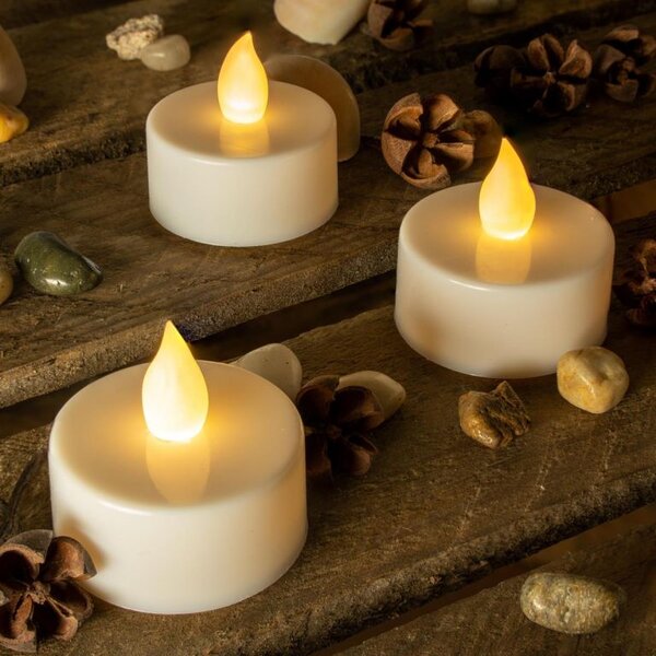 NEXOS Dekoratívna LED sada 4 čajové sviečky , teplá biela