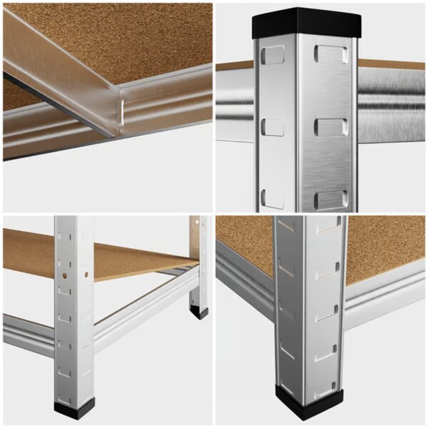 Regál s vysokou nosnosťou HEAVY, max. 700kg, 90x40x160cm, strieborná Monzana