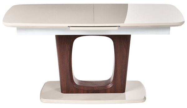 Jedálenský stôl svetlobéžový MDF vrchná doska 160/200 x 90 cm rozkladací obdĺžnikový tvar moderný štýl kuchyňa jedáleň