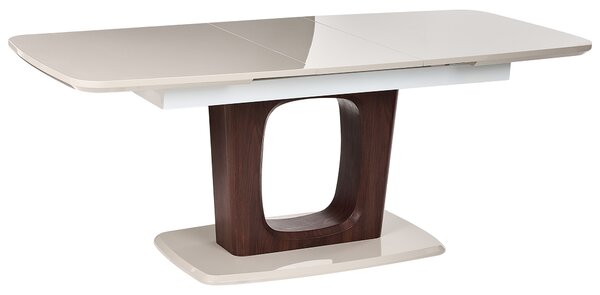 Jedálenský stôl svetlobéžový MDF vrchná doska 160/200 x 90 cm rozkladací obdĺžnikový tvar moderný štýl kuchyňa jedáleň