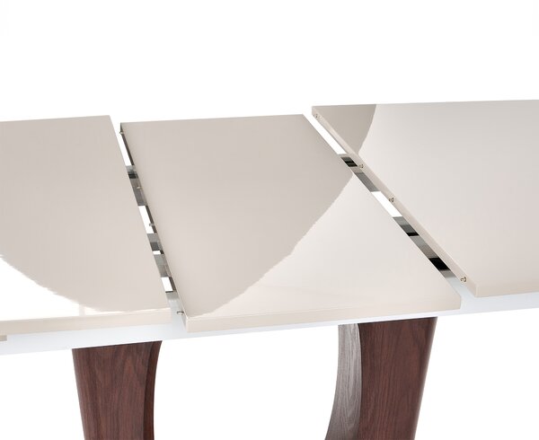 Jedálenský stôl svetlobéžový MDF vrchná doska 160/200 x 90 cm rozkladací obdĺžnikový tvar moderný štýl kuchyňa jedáleň