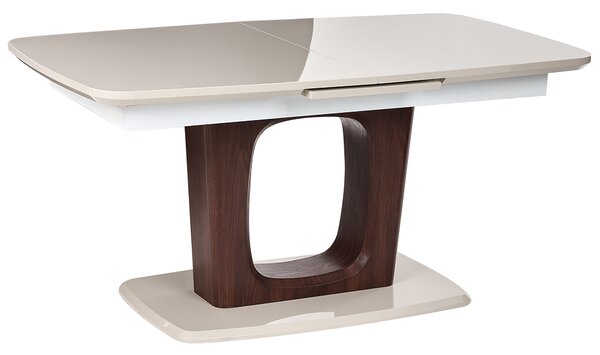 Jedálenský stôl svetlobéžový MDF vrchná doska 160/200 x 90 cm rozkladací obdĺžnikový tvar moderný štýl kuchyňa jedáleň