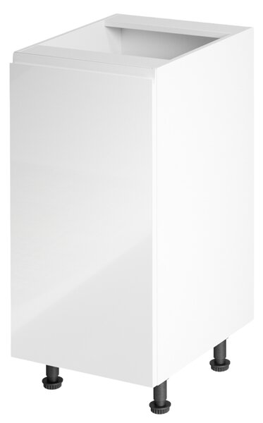 KONDELA Spodná skrinka, biela/biela extra vysoký lesk, ľavá, AURORA D40