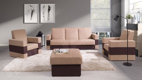 Mirjan24 Sedacia súprava 3+1+1 s taburetom Deco, Dostupné poťahy: Soft 066 + Lux 02 5902928045819