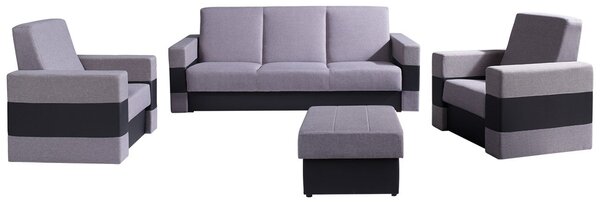 Mirjan24 Sedacia súprava 3+1+1 s taburetom Deco, Dostupné poťahy: Soft 066 + Lux 02 5902928045819