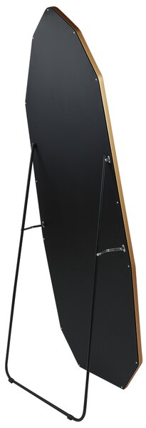 Stojace zrkadlo zlaté hliník kovový rám 49 x 165 cm nepravidelný tvar so stojanom moderný štýl závesné dekorácie