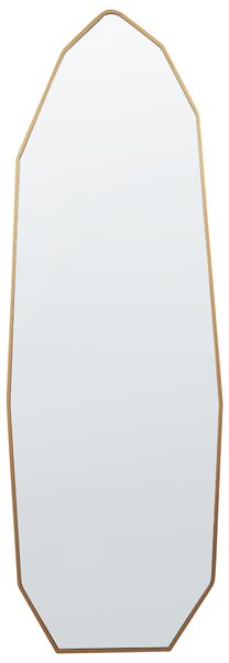 Stojace zrkadlo zlaté hliník kovový rám 49 x 165 cm nepravidelný tvar so stojanom moderný štýl závesné dekorácie