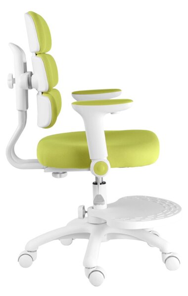 Detská rastúca stolička Neoseat KIDDY THREE — látka, prateľný poťah, zelená