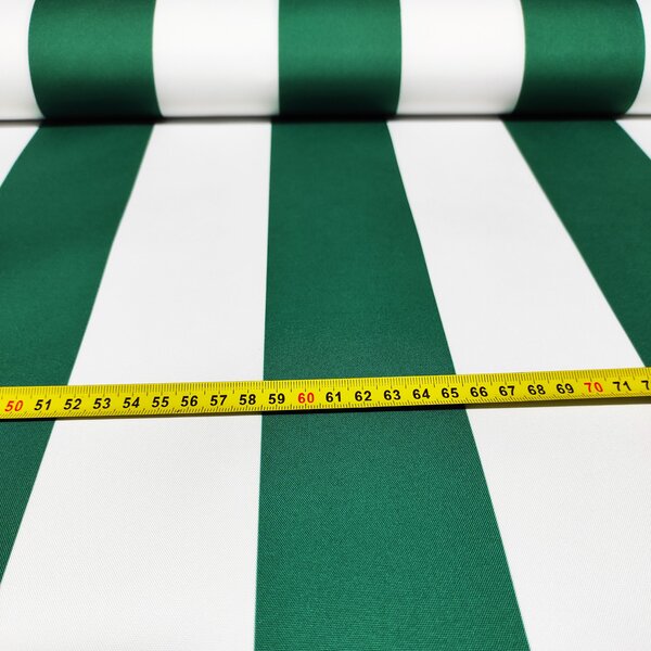 Nepremokavá látka, farba zelené prúžky, metráž 160 cm