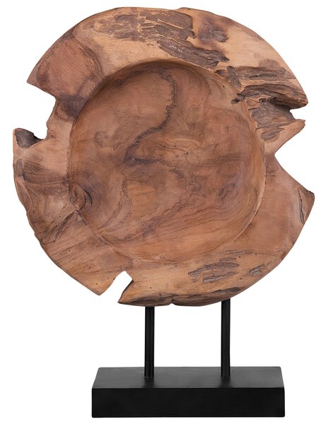 Dekoratívna figúrka čierna prírodná svetlé tíkové drevo 41 x 31 cm nepravidelný tvar ryba rustikálny štýl doplnky