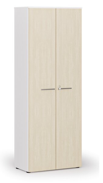 Kancelárska skriňa s dverami PRIMO WHITE, 800 x 420 x 2128 mm, biela/breza