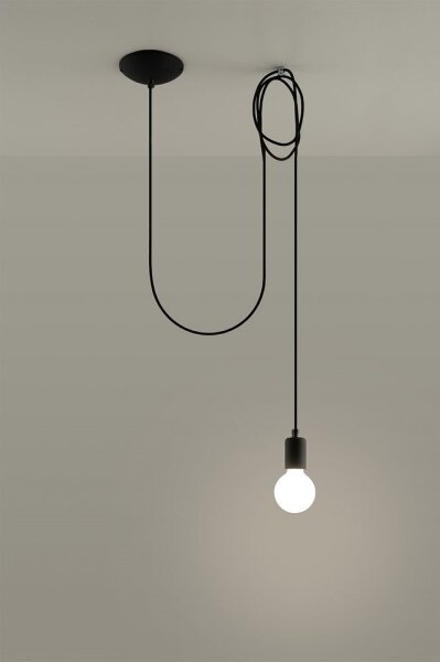 Sollux SL.0369 - Luster na lanku EDISON 1 1xE27/60W/230V pavúk čierna