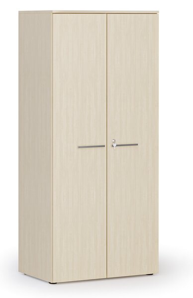Kancelárska policová skriňa PRIMO WOOD s dverami, 800 x 500 x 1781 mm, breza