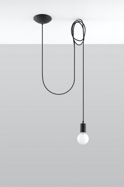 Sollux SL.0369 - Luster na lanku EDISON 1 1xE27/60W/230V pavúk čierna