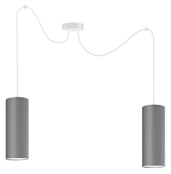 Luster na lanku ZIK 2xE27/40W/230V pavúk šedá