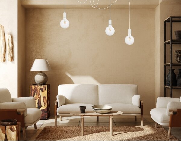 Luster na lanku MIROS 3xE27/60W/230V pavúk biela