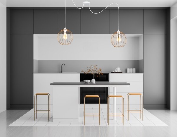 Luster na lanku MATT 2xE27/60W/230V pavúk biela/medená