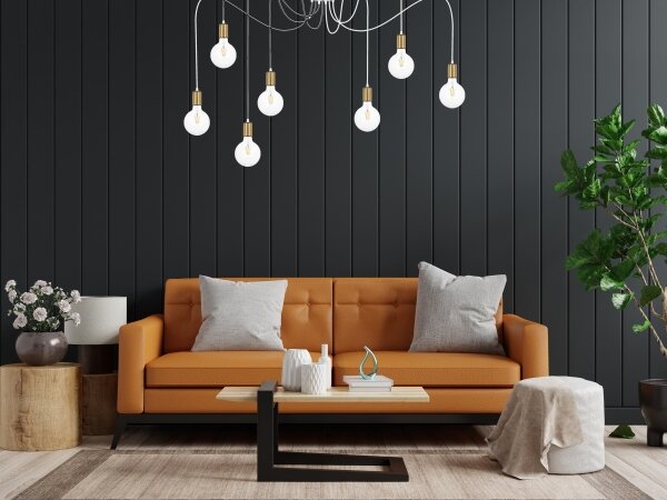 Luster na lanku MIROS 7xE27/60W/230V pavúk biela/zlatá