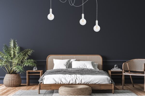 Luster na lanku MIROS 3xE27/60W/230V pavúk biela