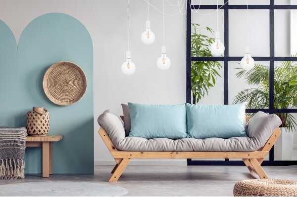 Luster na lanku MIROS 5xE27/60W/230V pavúk biela