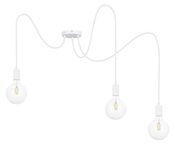 Luster na lanku MIROS 3xE27/60W/230V pavúk biela