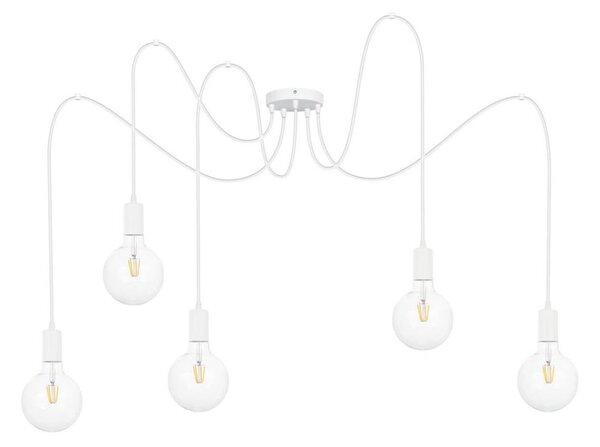 Luster na lanku MIROS 5xE27/60W/230V pavúk biela