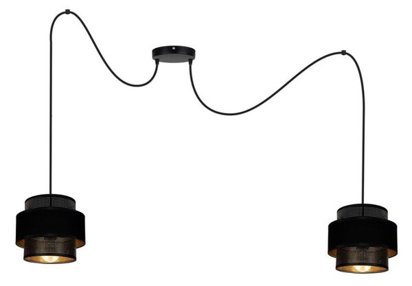 Luster na lanku NESS 2xE27/60W/230V pavúk čierna