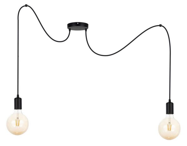 Luster na lanku MIROS 2xE27/60W/230V pavúk čierna