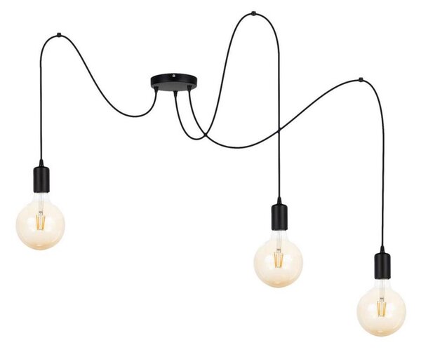 Luster na lanku MIROS 3xE27/60W/230V pavúk čierna