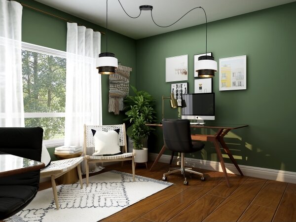 Luster na lanku NESS 2xE27/60W/230V pavúk čierna/biela