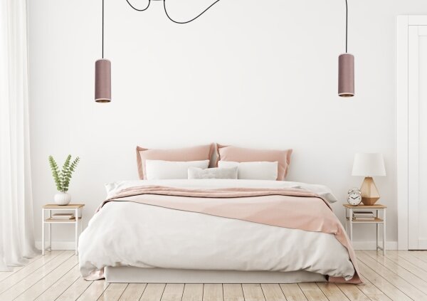 Luster na lanku AVALO 2xE27/60W/230V pavúk ružová/medená