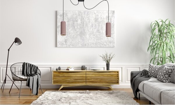 Luster na lanku AVALO 2xE27/60W/230V pavúk ružová/medená