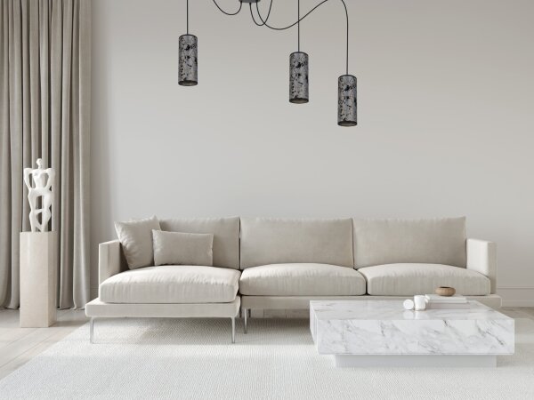 Luster na lanku AVALO 3xE27/60W/230V pavúk šedá/čierna