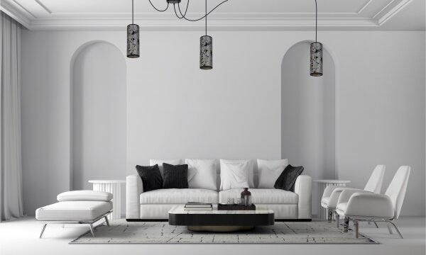Luster na lanku AVALO 3xE27/60W/230V pavúk šedá/čierna