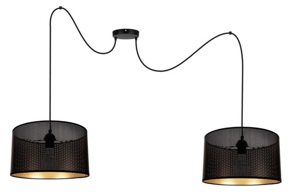 Luster na lanku ALDO 2xE27/60W/230V pavúk čierna