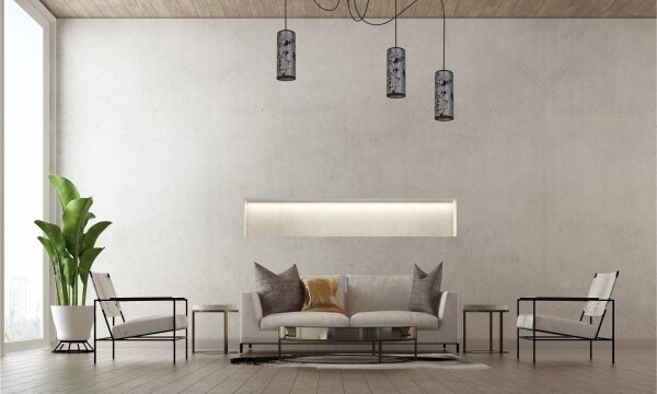 Luster na lanku AVALO 3xE27/60W/230V pavúk šedá/čierna