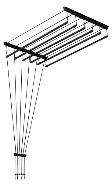 Stropný sušiak na prádlo 6 tyčový čierna Dĺžka: 100 cm