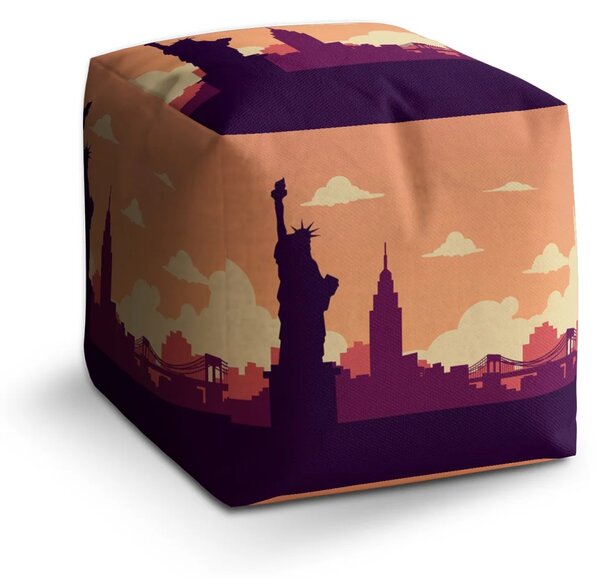 Sablio Taburet Cube New York Socha slobody Art - 40x40x40 cm