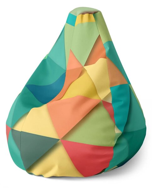 Sablio Sedací vak Pear Trojuholníky - 70 x 95 x 15 cm