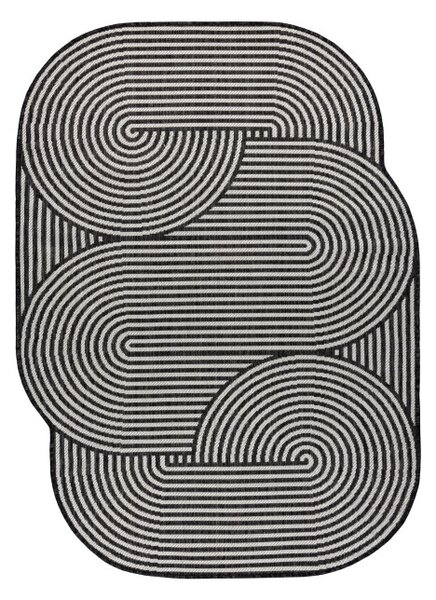 Koberec ORGANIC 1835 geometrický, čierny / sivý