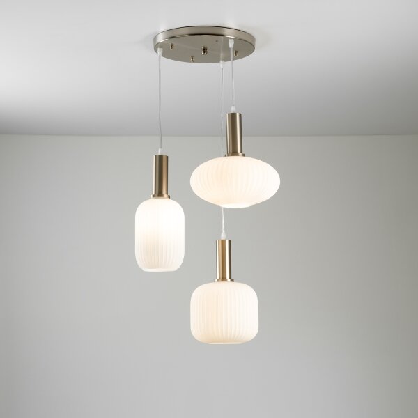 ONLI - Závesný luster DOROTY na lankách 3xE27/15W/230V biela/lesklý chróm