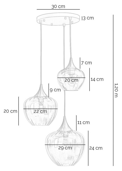 ONLI - Závesné svietidlo ELIDE na lankách 3xE27/15W/230V čierna/medená